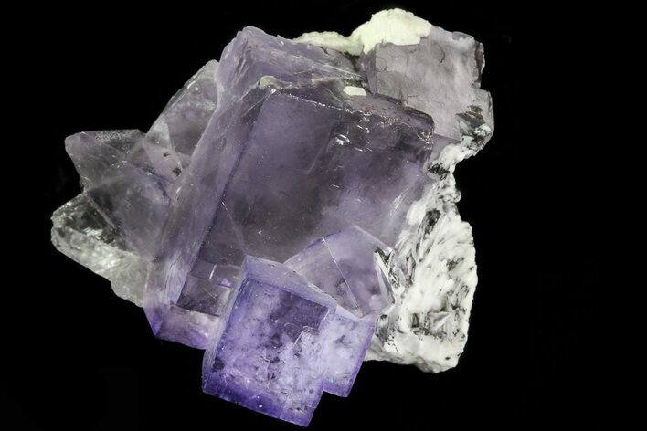 Lustrous Purple Cubic Fluorite Crystals - Morocco #80343